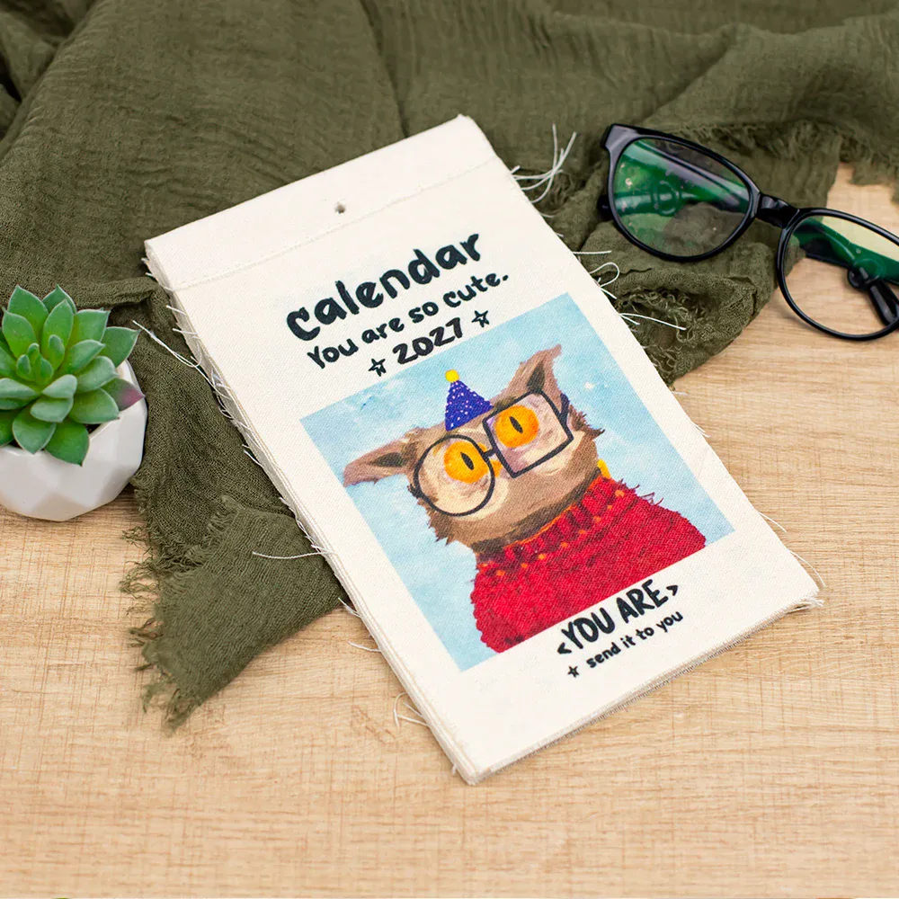Canvas Wall Calendar with Linen Cover