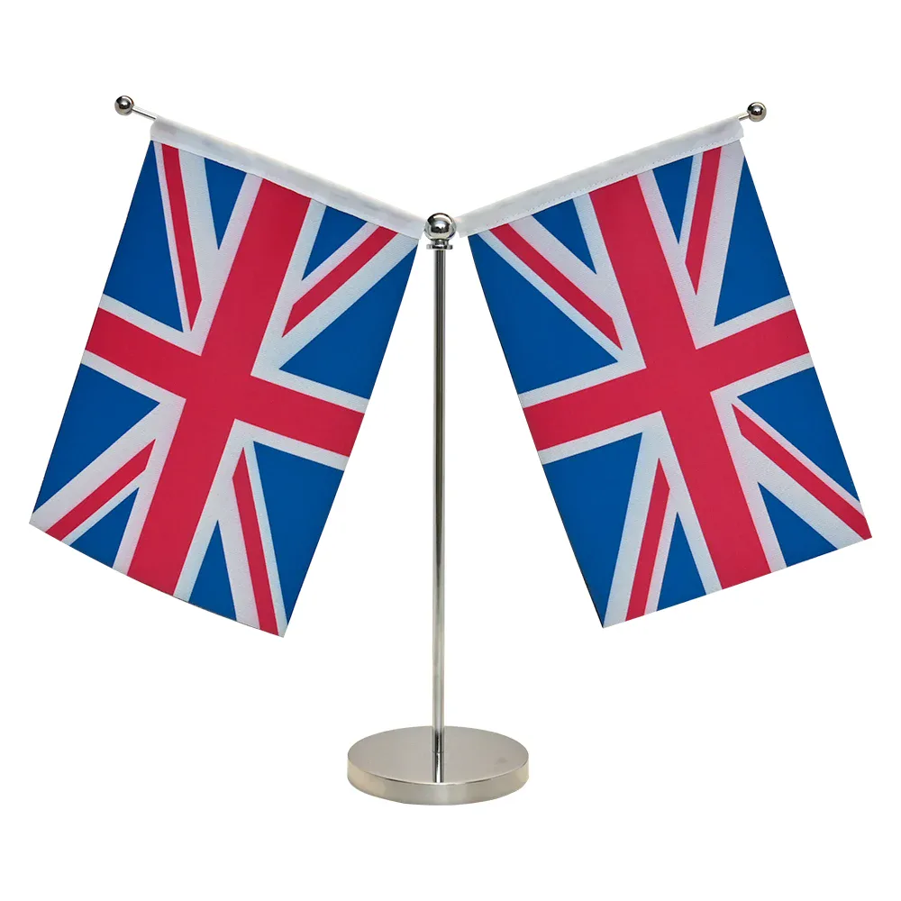 Desk Flag on Chrome Y-Stand