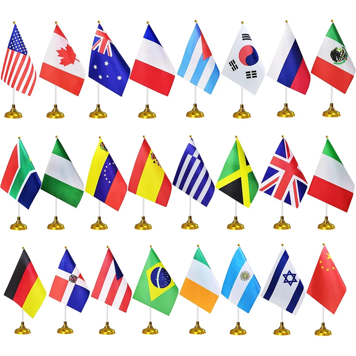 Table Flag on Gold Base, 14 × 21 cm