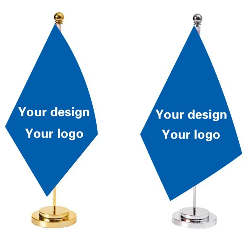 Diamond-Shaped Desk Flag on Metal Stand