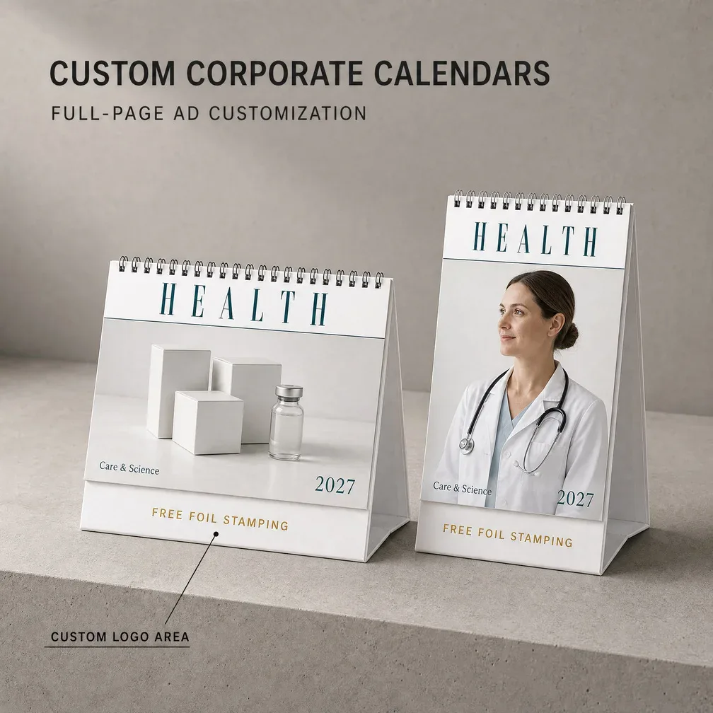 Desk Tent Calendar with Advertising Panel