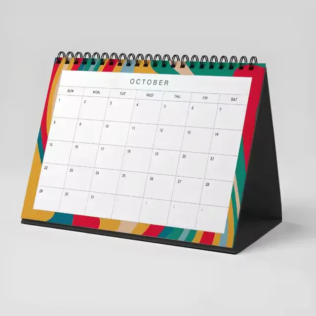 Calendario de sobremesa de caballete con espiral