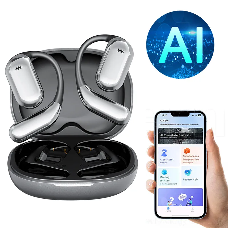 Auriculares de oído abierto con estuche táctil