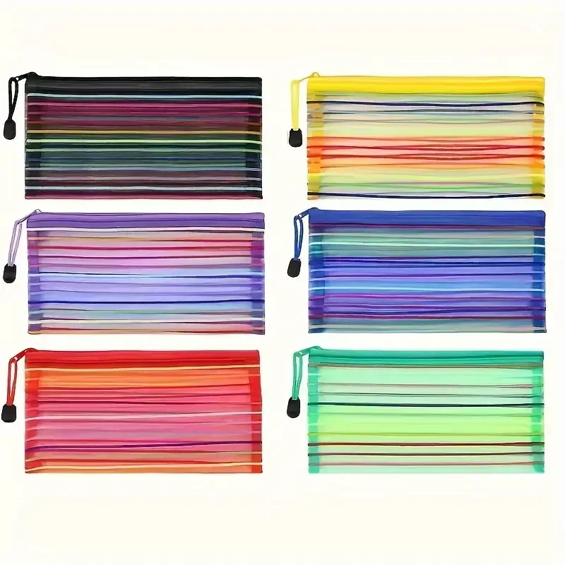 Coloured Mesh Zip Folder