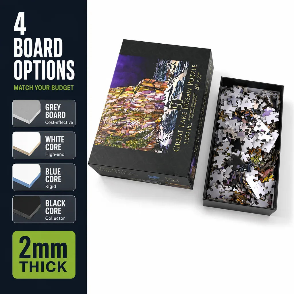 Puzzle in Rigid Box with Gold Foil