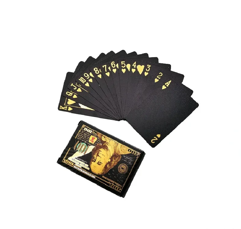 Black and Gold Plastic Playing Cards