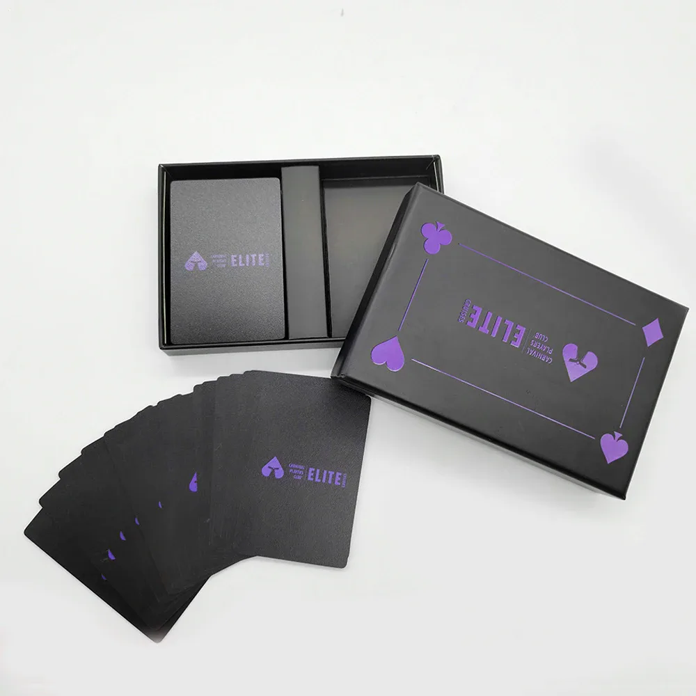 Black Plastic Playing Cards in Gift Box