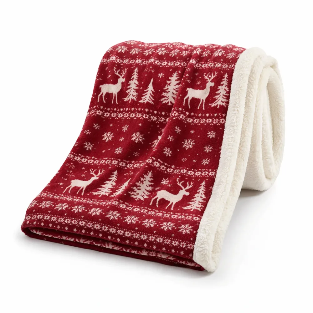 Christmas Pattern Sherpa Blanket