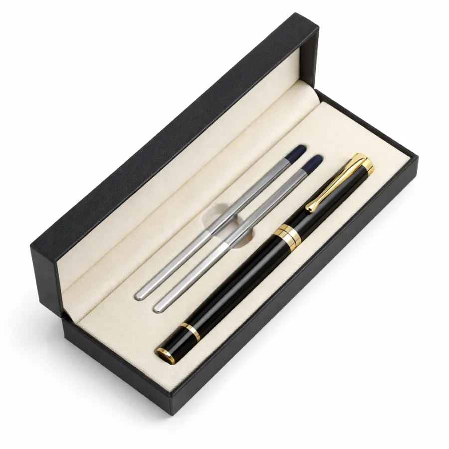 Set regalo penna gel nero e oro