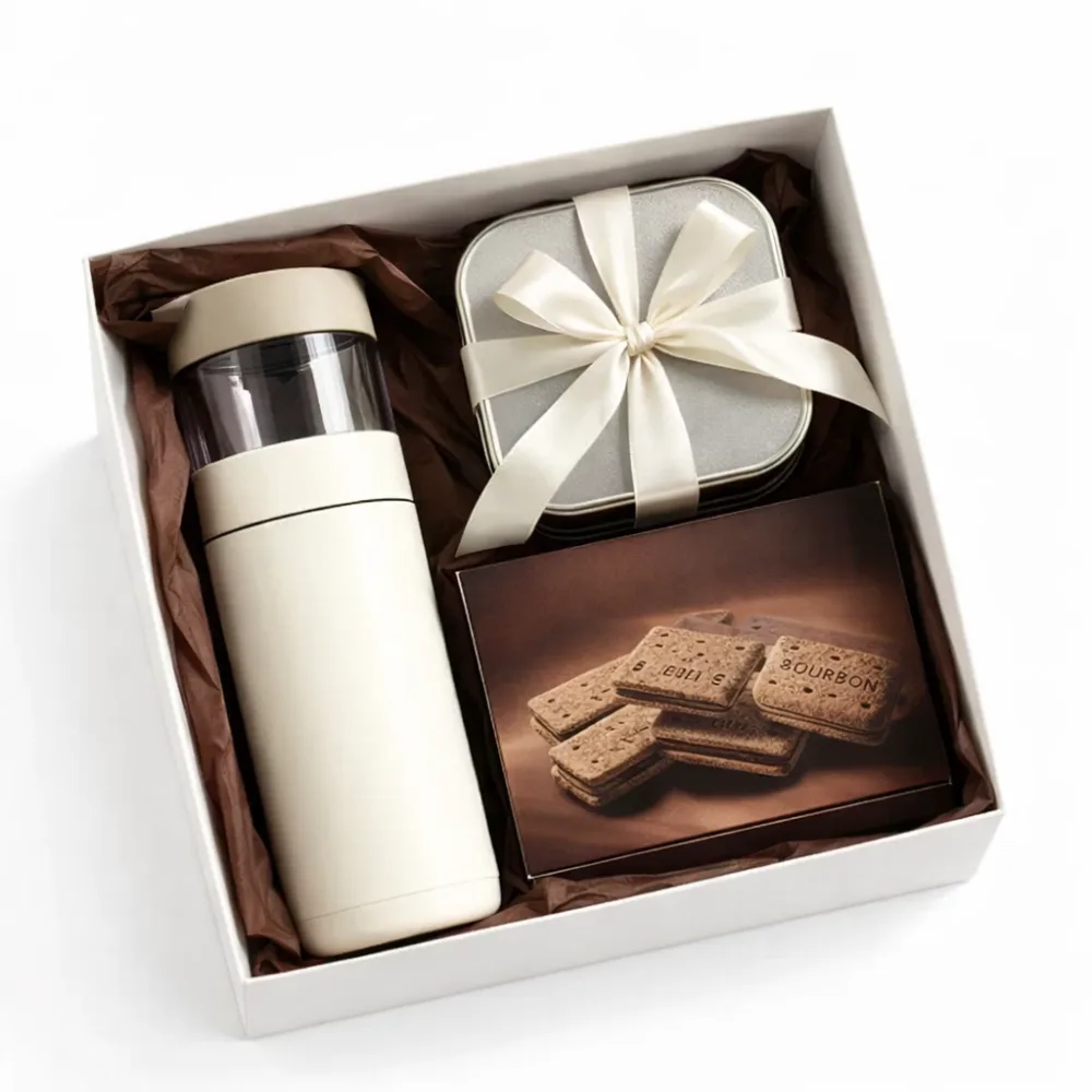 Gift Set “Brownie”: Smart Flask, Tea and Biscuits