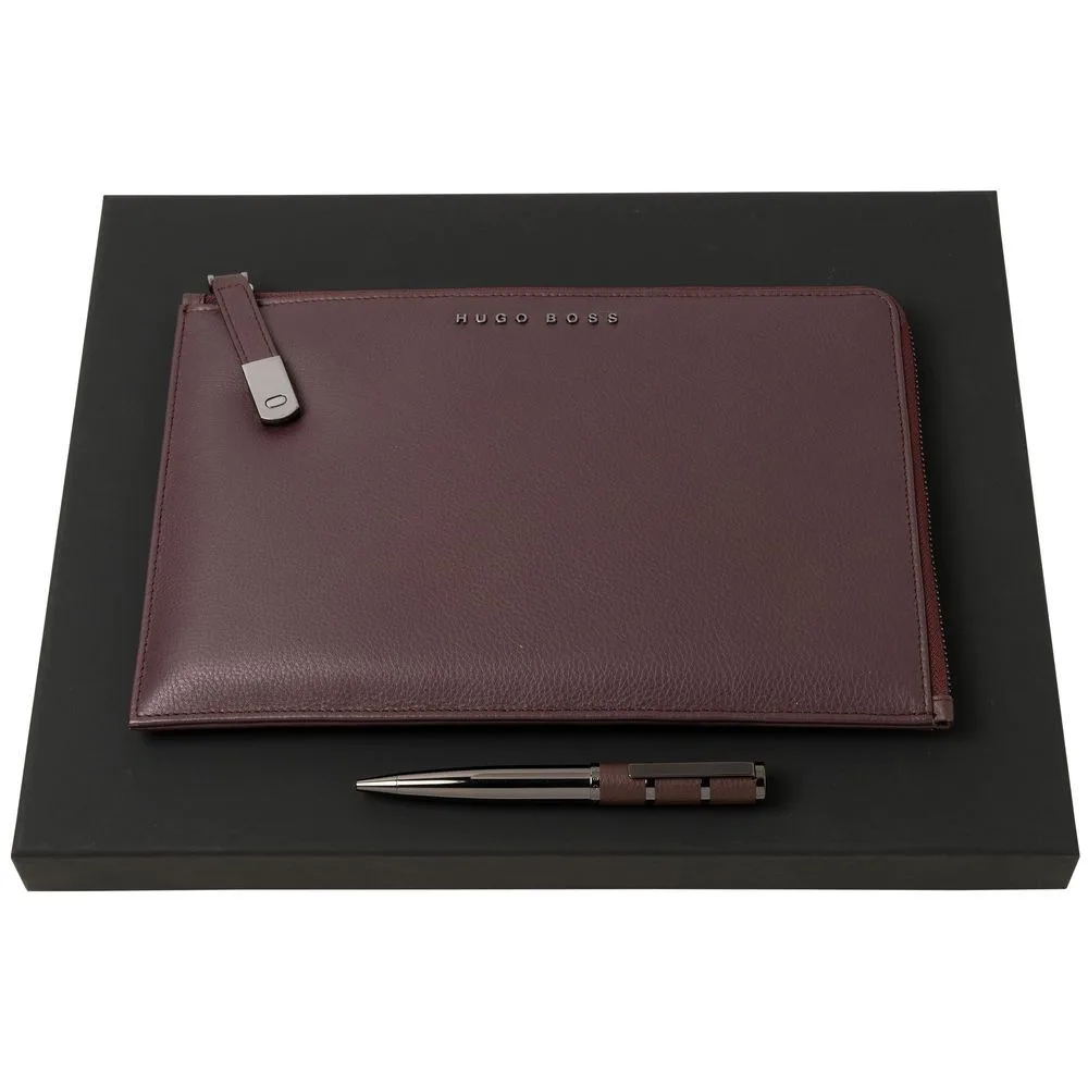 Gift Set: Leather Conference Folder A5 and Pen