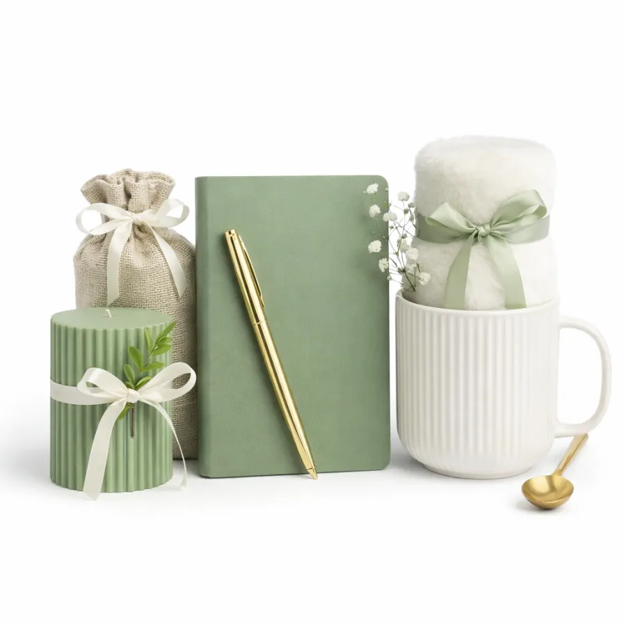 Gift Set with Notebook, Mug and Candle