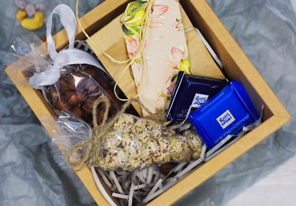 Set de regalo “Chocolate and Nuts” en caja de madera