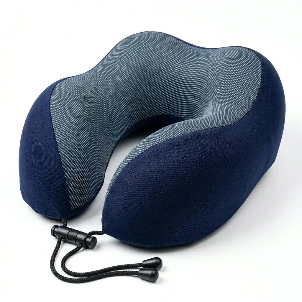 Neck Pillow with Mesh Panel and Eye Mask