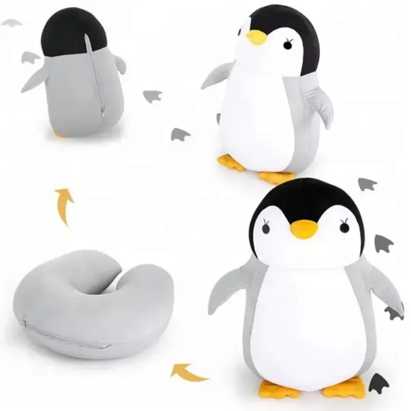 Cuscino da Collo Trasformabile a Pinguino