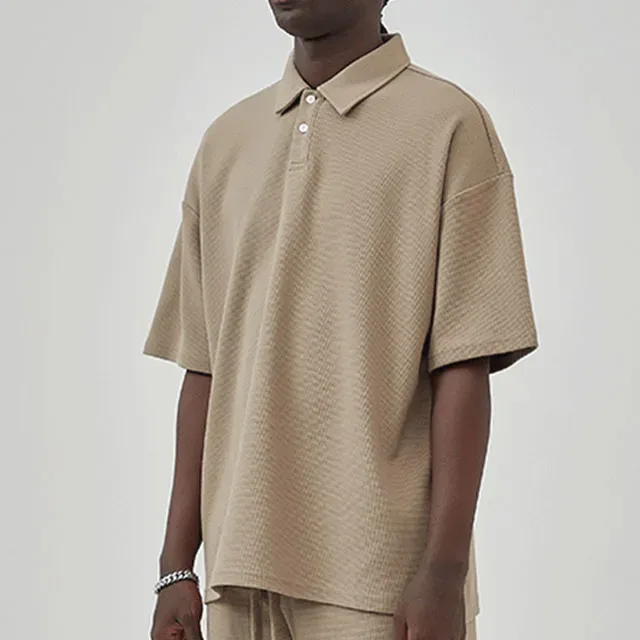Polo oversize en maille gaufrée