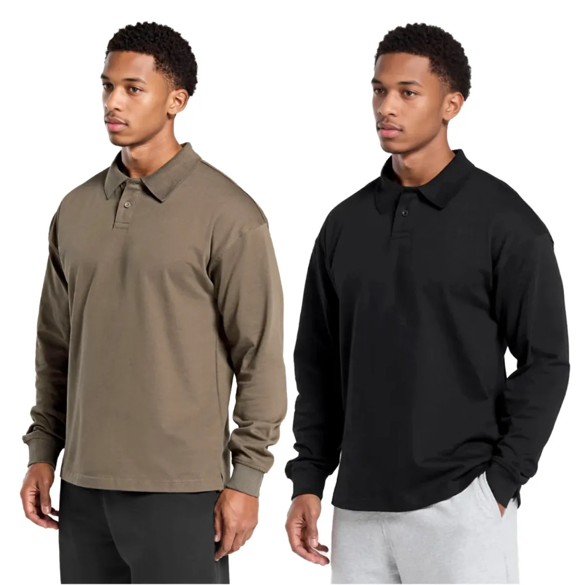 Long Sleeve Cotton Polo