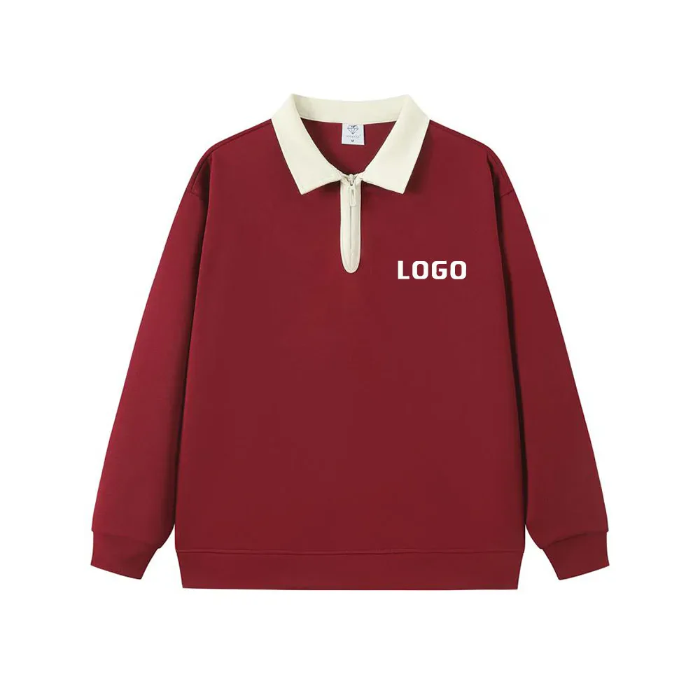 Long Sleeve Zip Polo Sweatshirt