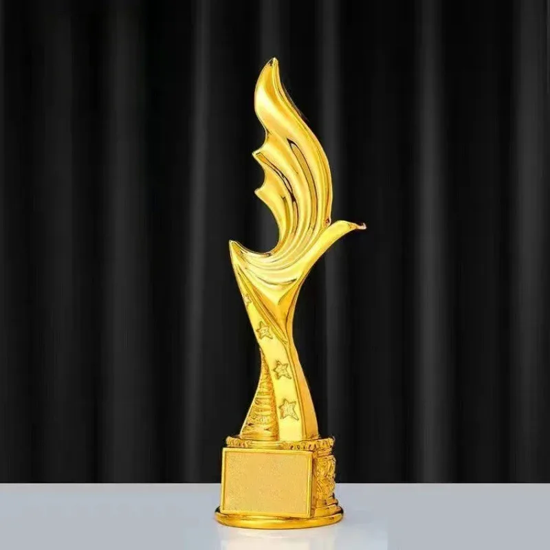 Gold-Plated Statuette with Plate