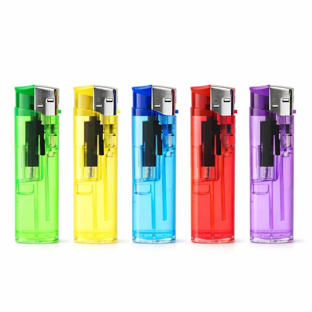 Clear Piezo Lighter, 77 mm, Bright Colours