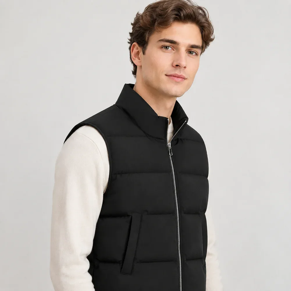 Gilet en duvet à col montant