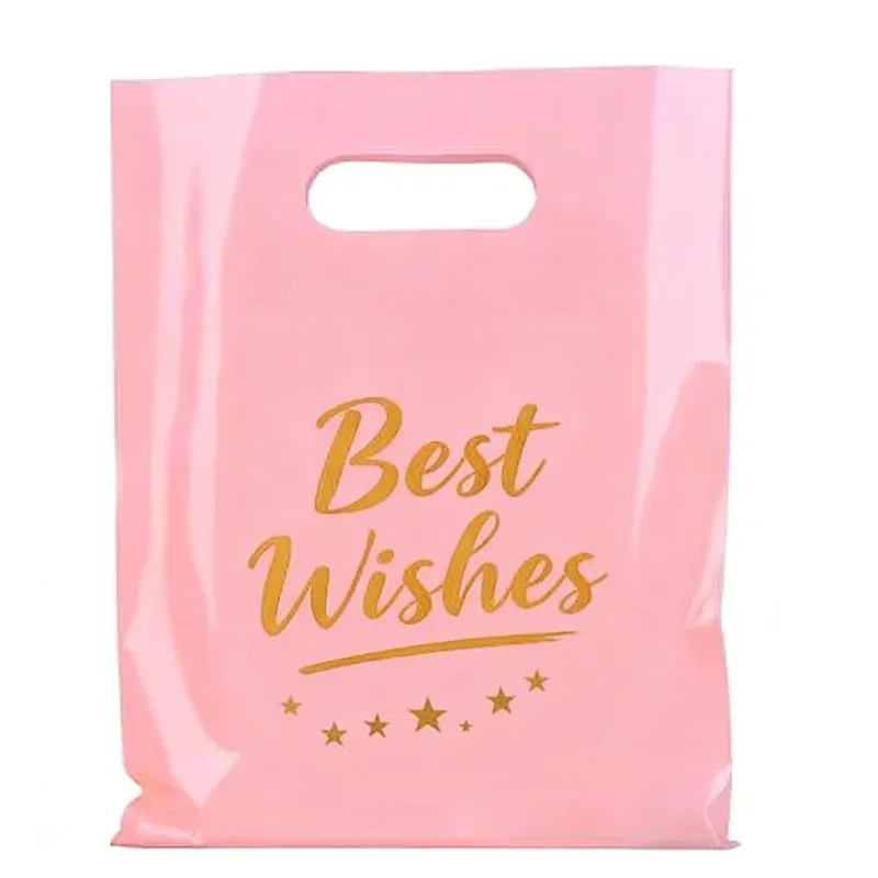 Rosa Glanztasche mit Druck
