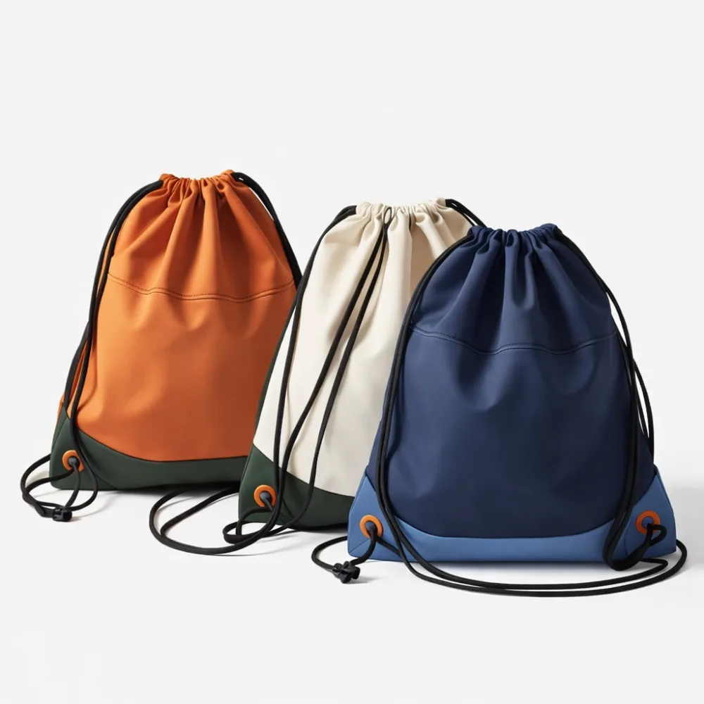 Lined Polyester Drawstring Backpack