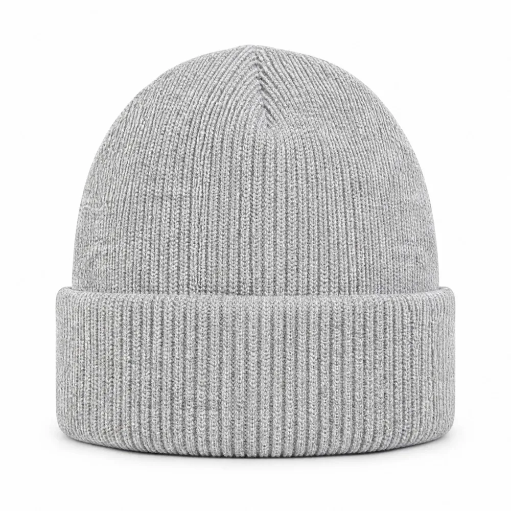 Marl Rib Beanie with Suede-Look Patch