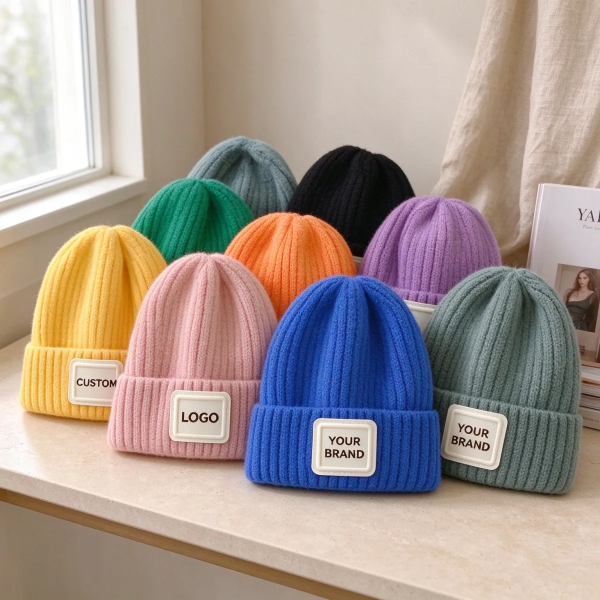Ribbed Beanie for Adults and Kids
