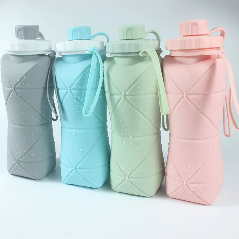 Collapsible Silicone Bottle with Straps 600 ml