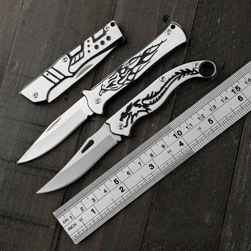 Coltello Pieghevole con Manico Decorato