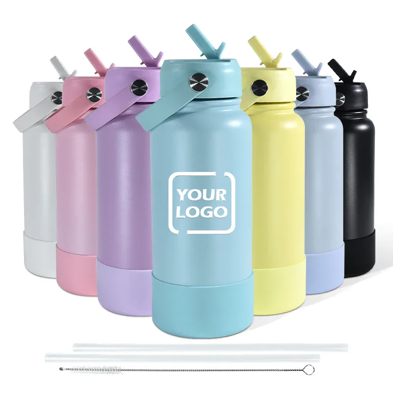 Insulated Straw Bottle with Silicone Boot
