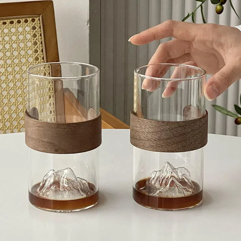 Mountain Glass with Wooden Sleeve