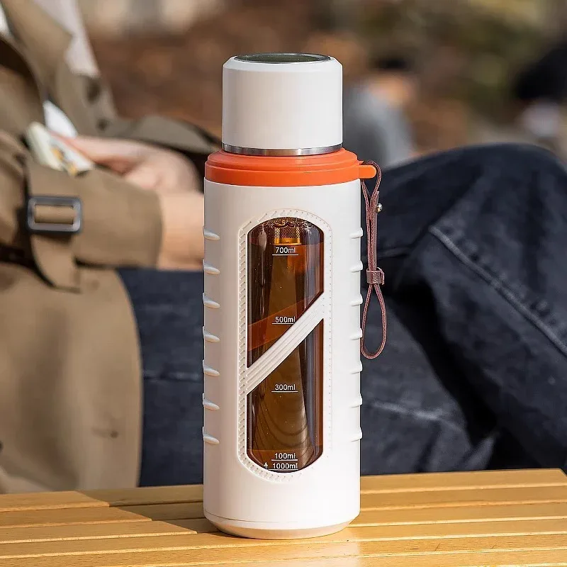 1 Litre Glass Bottle in Protective Sleeve