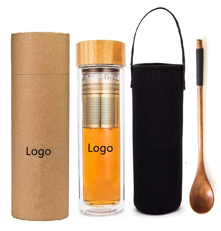 Glass Tea Bottle with Sleeve 500 ml