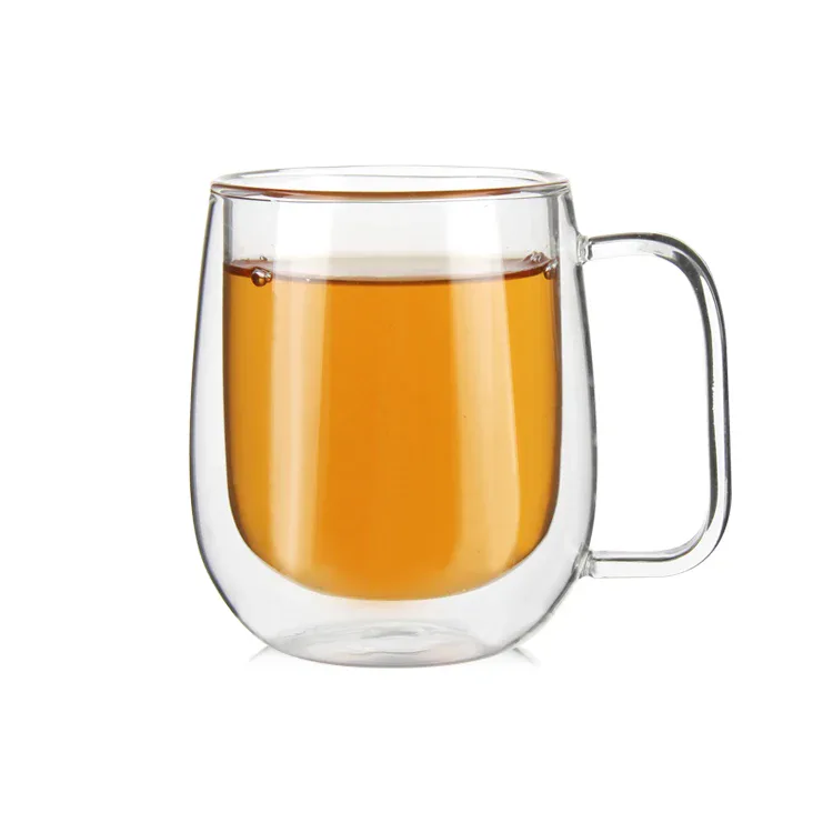 Mug in vetro con coperchio in bambù 250–450 ml