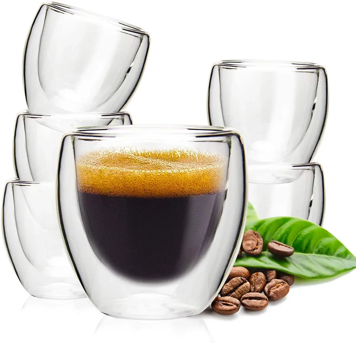 Bicchiere in vetro a doppia parete 80–450 ml