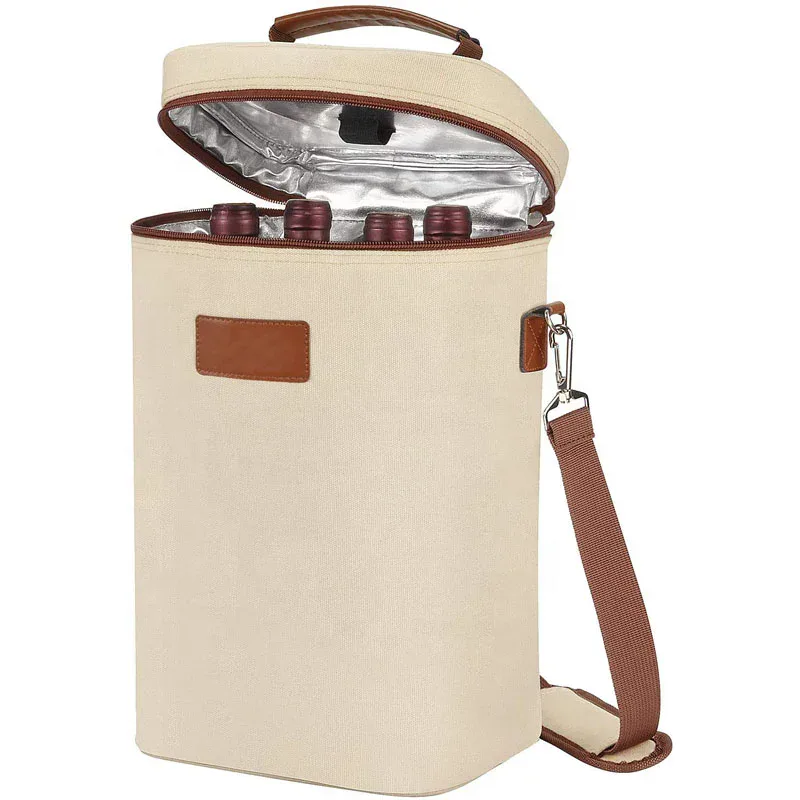 Sac isotherme pour quatre bouteilles de vin