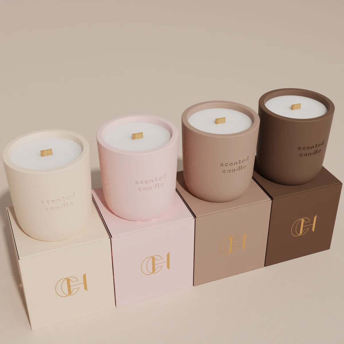 Concrete Candle with Wooden Wick
