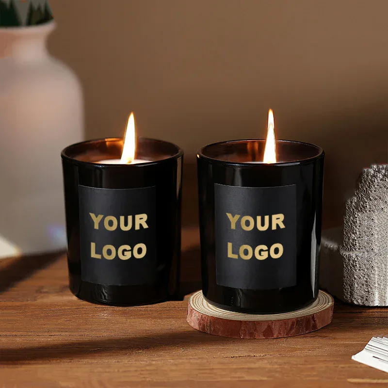 Scented Candle in Black Glass, 5.5 oz