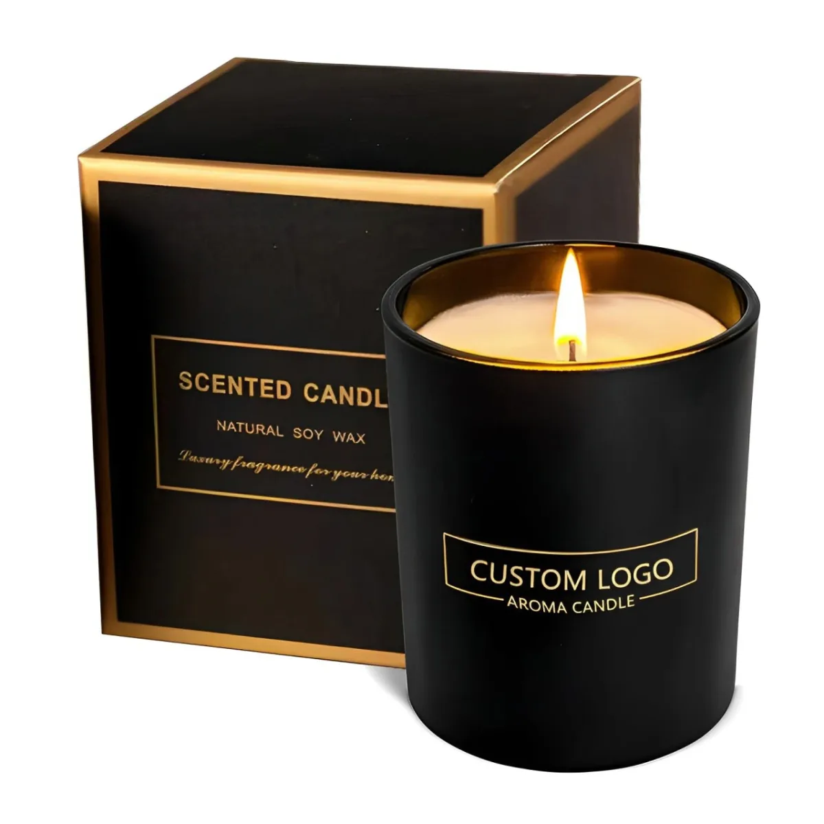 Mini candela in vetro con scatola regalo