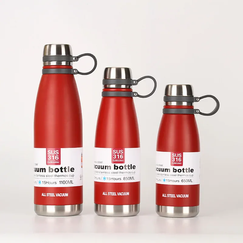 Bouteille isotherme en acier 316 avec boucle, 650 à 1 100 ml