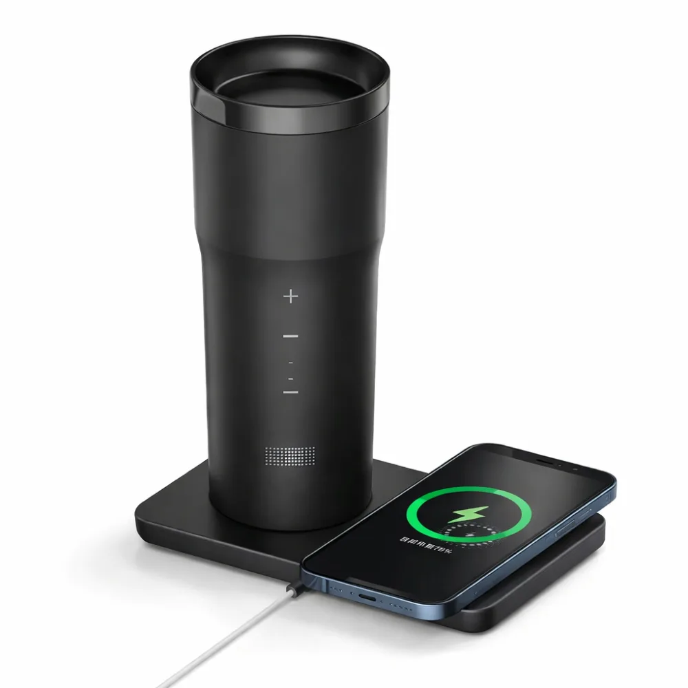 Mug chauffant de voyage avec base de recharge