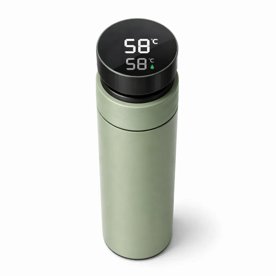 Thermos à couvercle LED de température