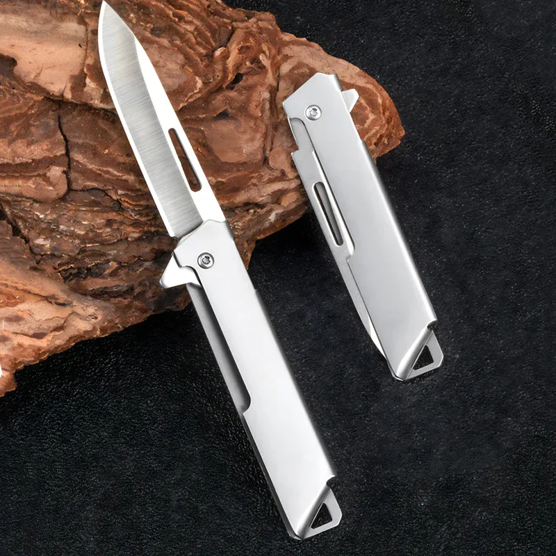 Couteau pliant fin tout en acier inoxydable