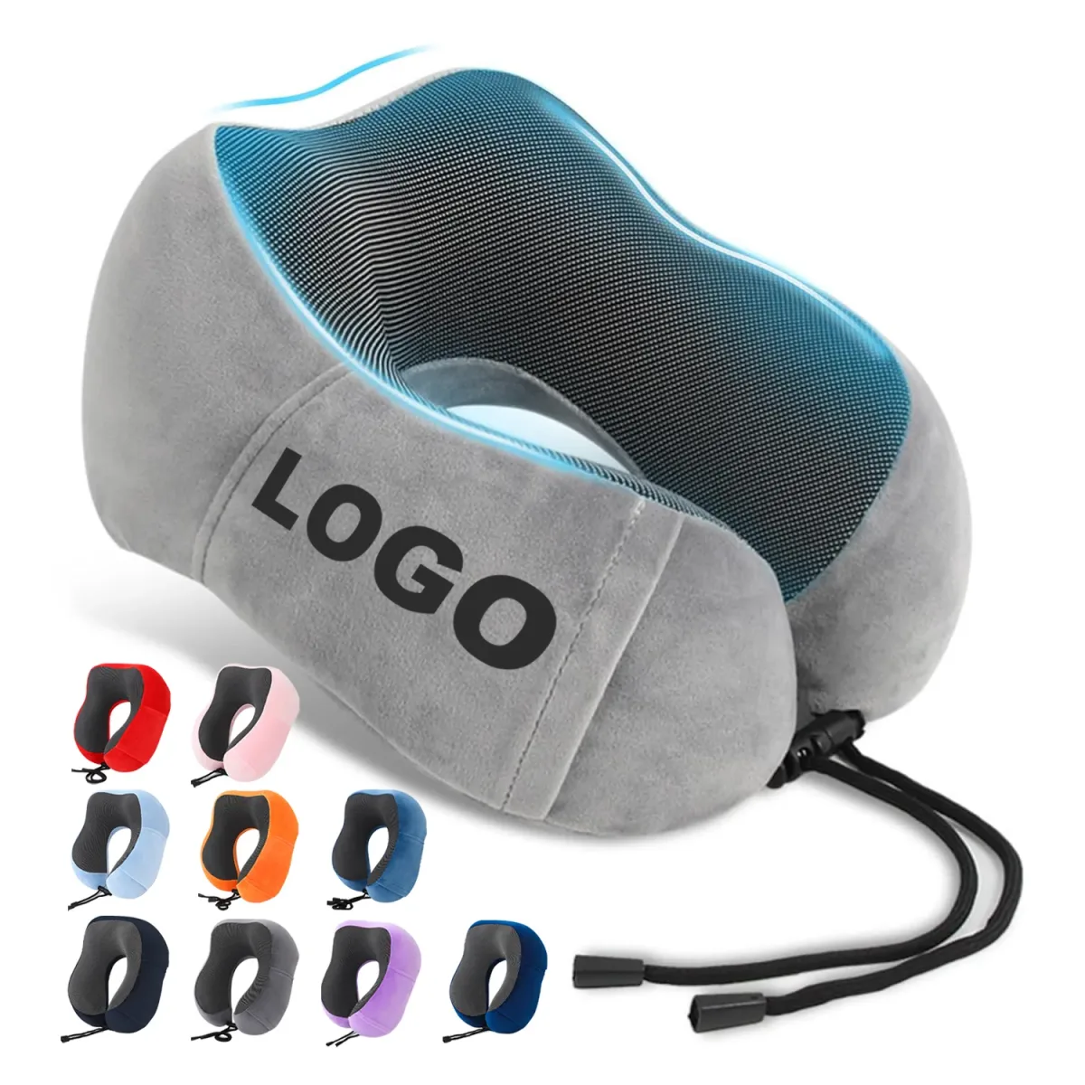 Velour Memory Foam Neck Pillow