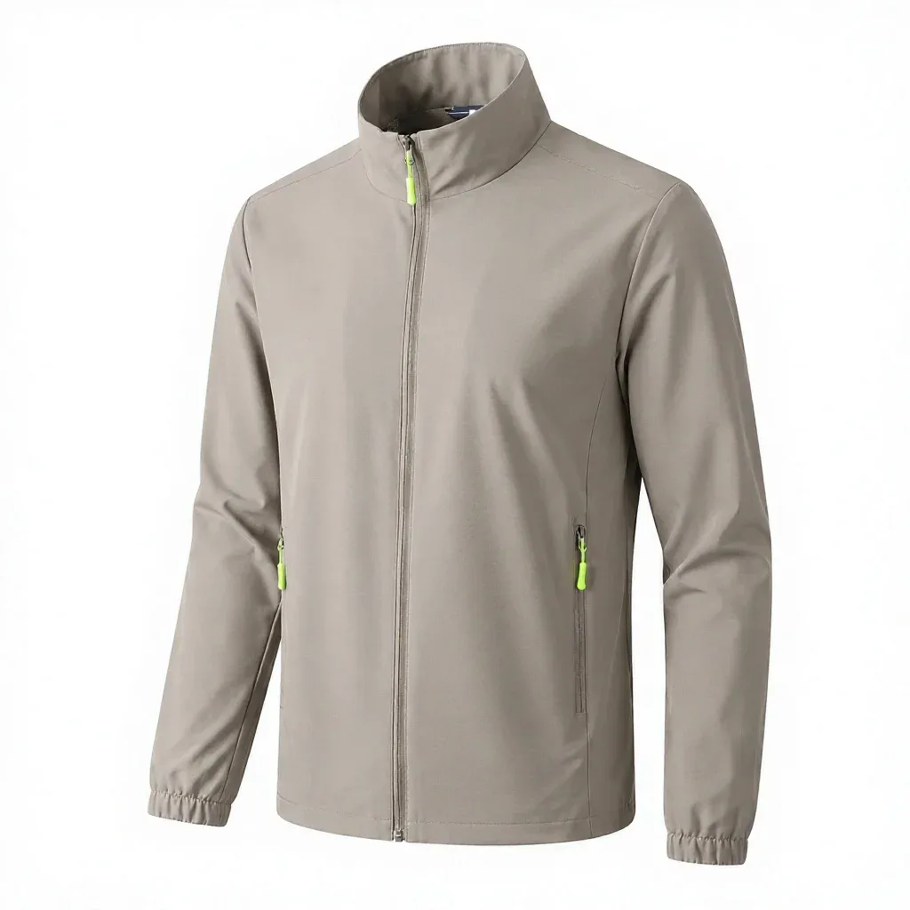 Stand Collar Windbreaker without Hood