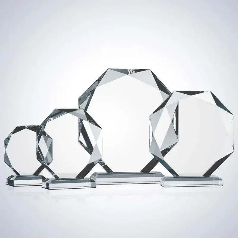 Trofeo de cristal octogonal