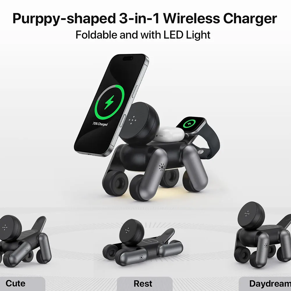 Roboterhund als 3-in-1-Ladestation