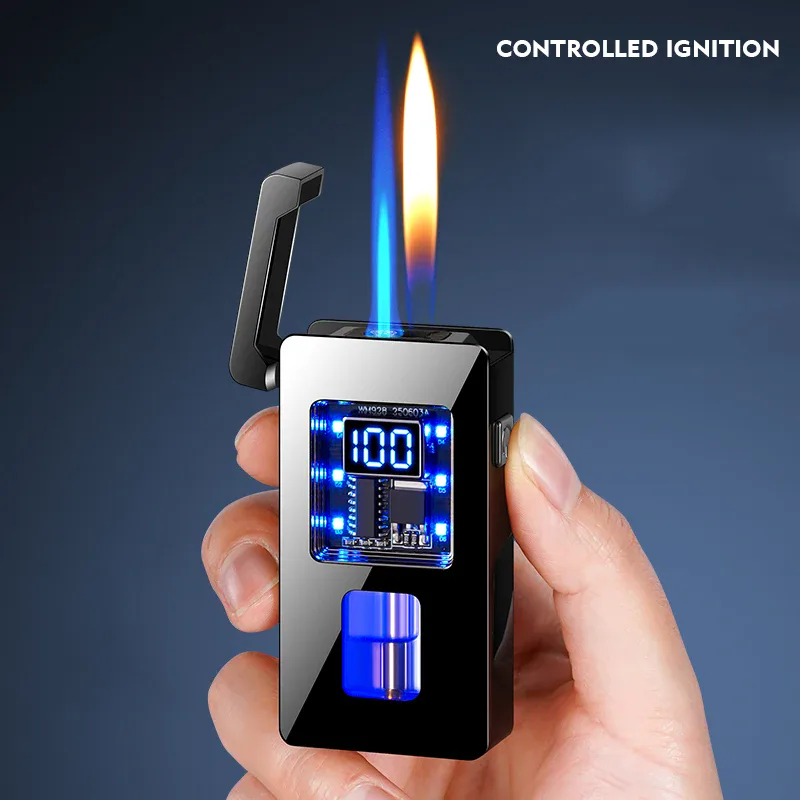Doppelflammen-Feuerzeug mit Display